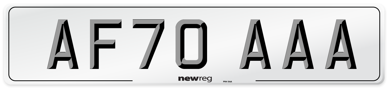 AF70 AAA Number Plate from New Reg